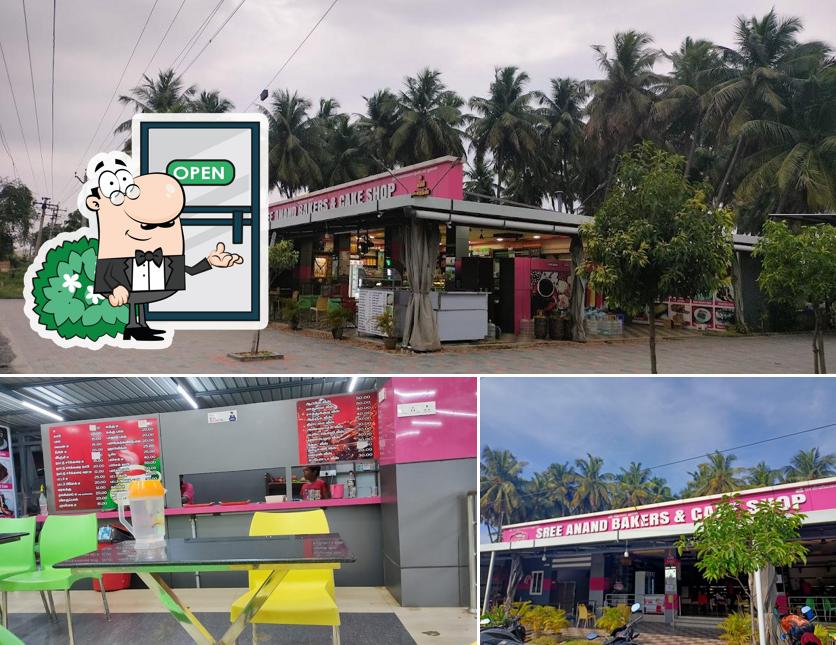Check out the image displaying exterior and interior at Sree Anand Bakers & cake shop