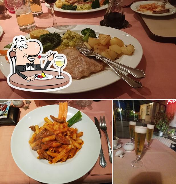 The picture of food and beer at San Remo