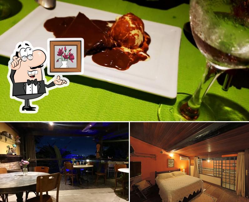 Esta é a imagem ilustrando interior e comida no Bistrô Flor do Coco