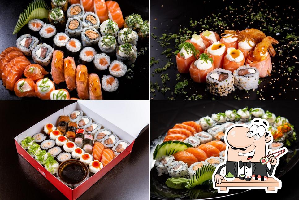 Escolha diferentes opções de sushi
