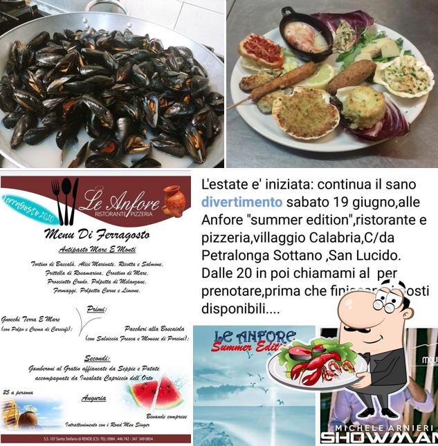 Scegli tra i molti pasti di mare proposti a Ristorante Pizzeria Le Anfore