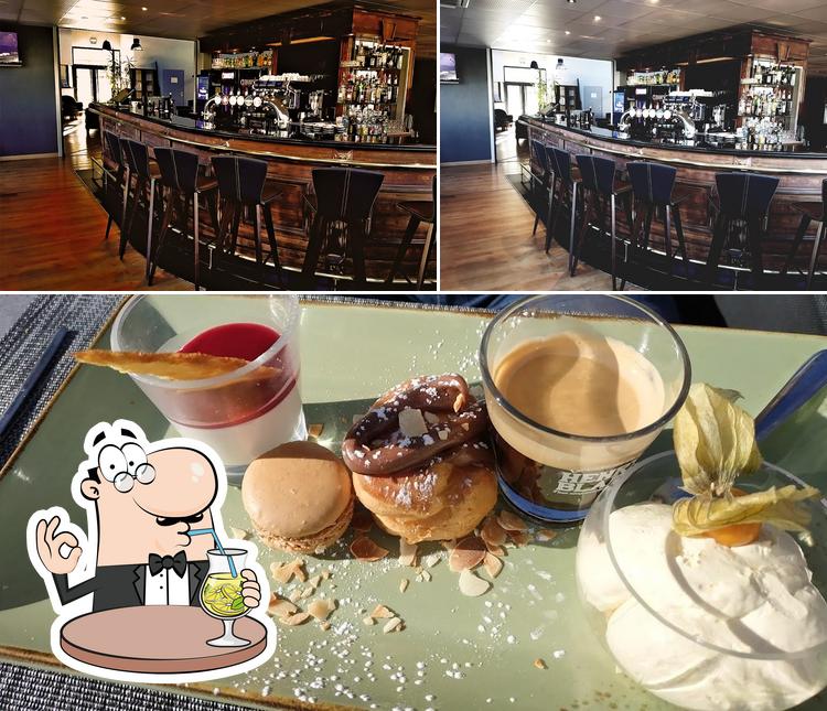 Это фотография, где изображены напитки и барная стойка в Le Dz Restaurant - Lounge Bar