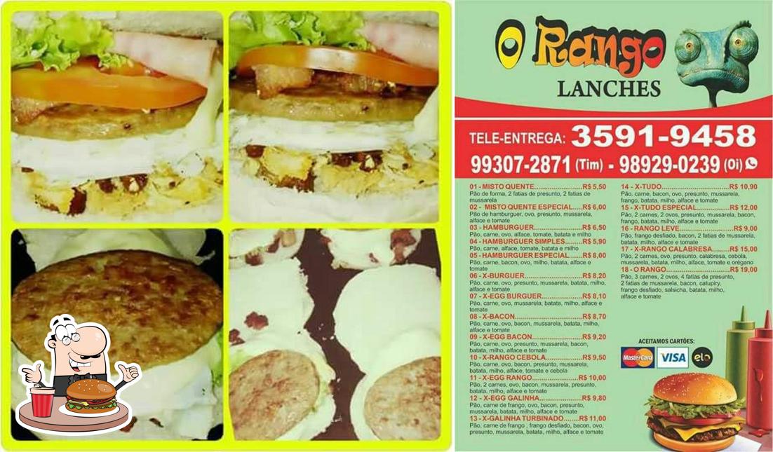 Peça um hambúrguer no O Rango Lanches