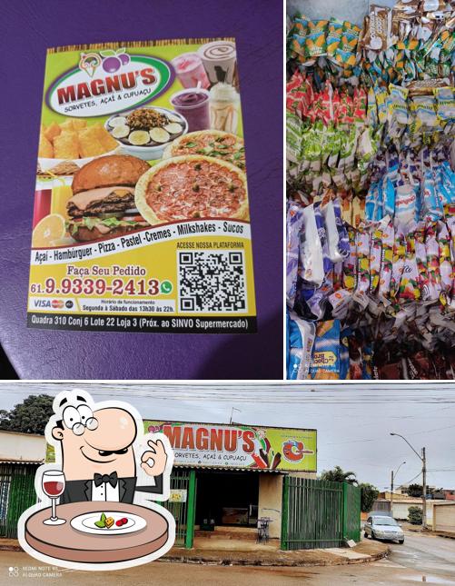 Entre diversos coisas, comida e exterior podem ser encontrados no Magnu's açaí, sorvetes e cupuaçu