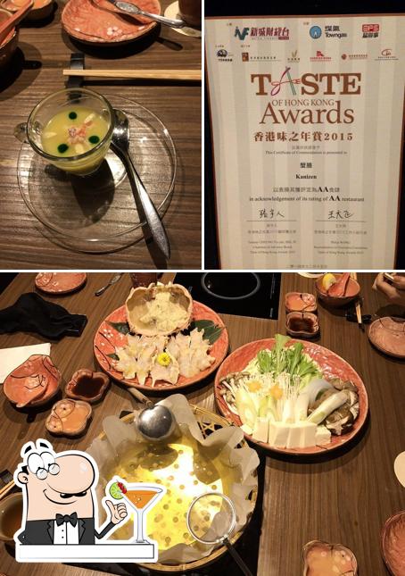 Check out the image showing drink and food at 蟹膳