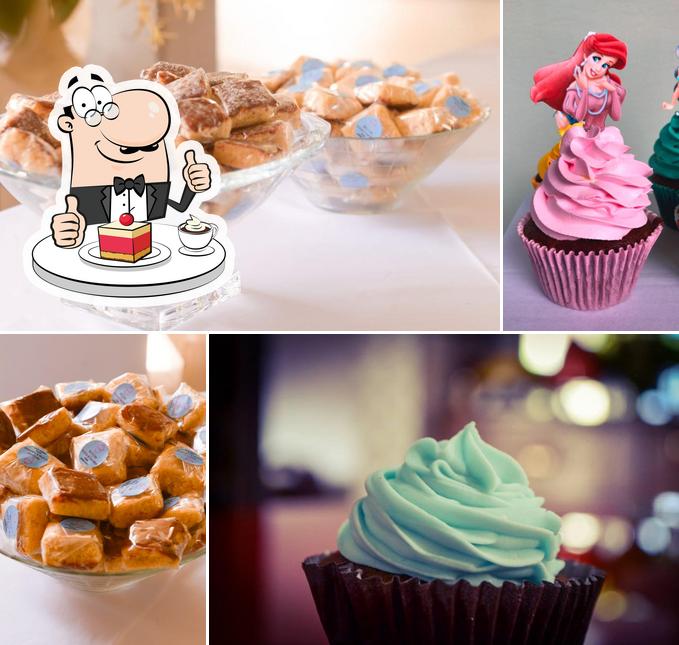 Delícias Trufas e Cupcakes serve uma seleção de pratos doces
