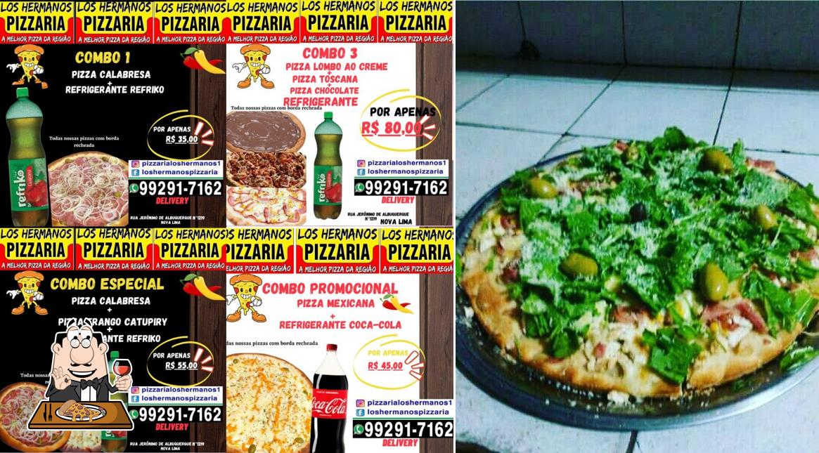 Experimente pizza no Los Hermanos Pizzaria delivery