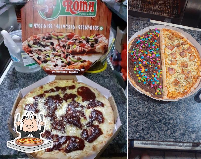 No Roma pizza e Grill, você pode degustar pizza