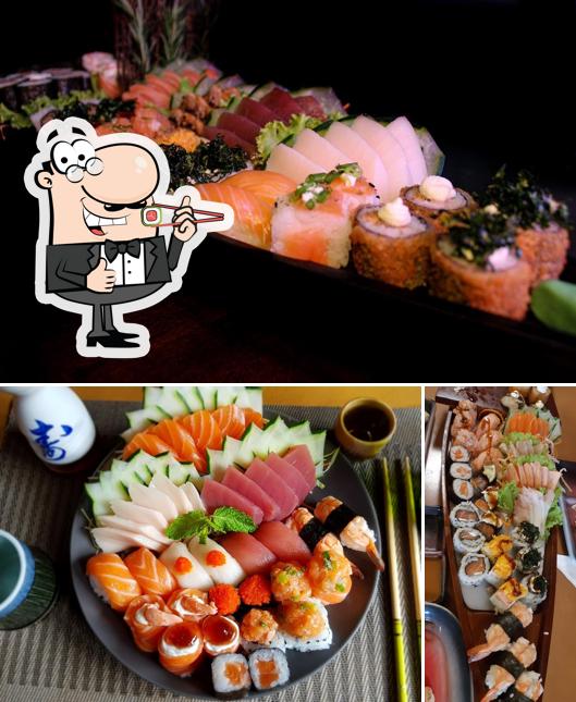 Rolos de sushi são disponibilizados no YOKOYAMA Sushi Bar- Unidade Graça