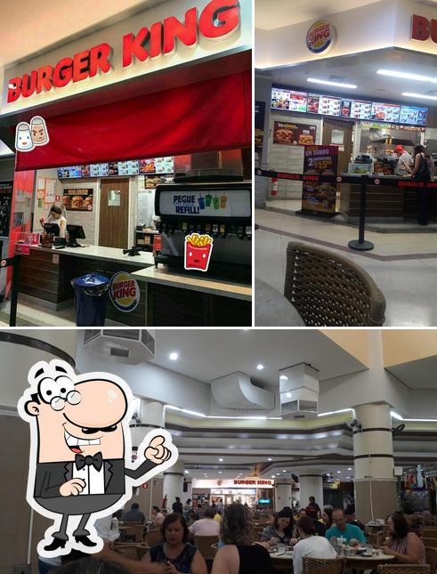 A ilustração do Burger King’s interior e comida