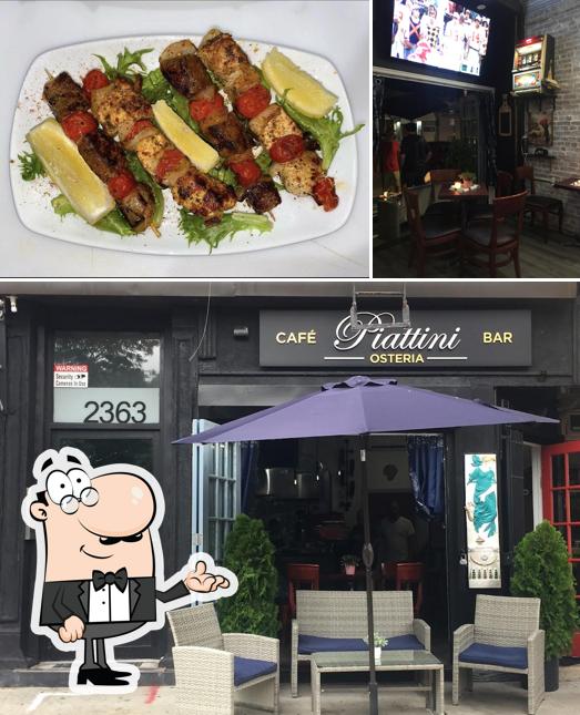 Это фото, где изображены внутреннее оформление и мясные блюда в Piattini Café Bar Osteria