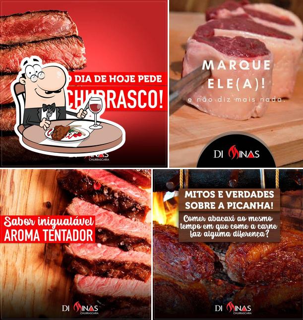 Experimente pratos de carne no Di Minas Churrascaria