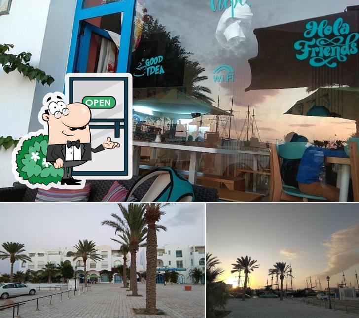 Jetez un coup d’œil à quoi ressemble Au Quai Crêpe Café & Co Djerba à l'extérieur