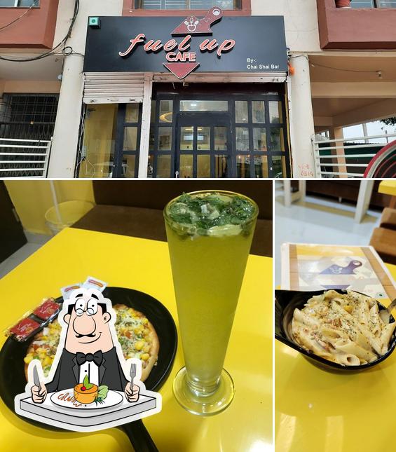 Take a look at the picture showing food and interior at Fuel up cafe