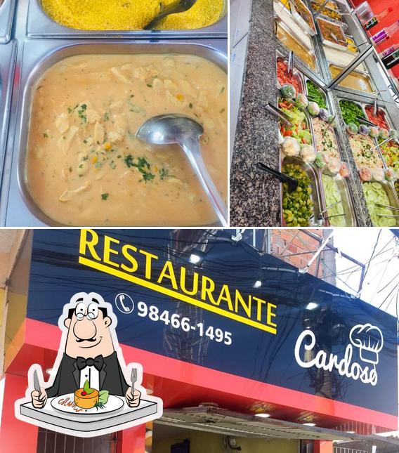 A ilustração da comida e exterior no Restaurante Cardozo