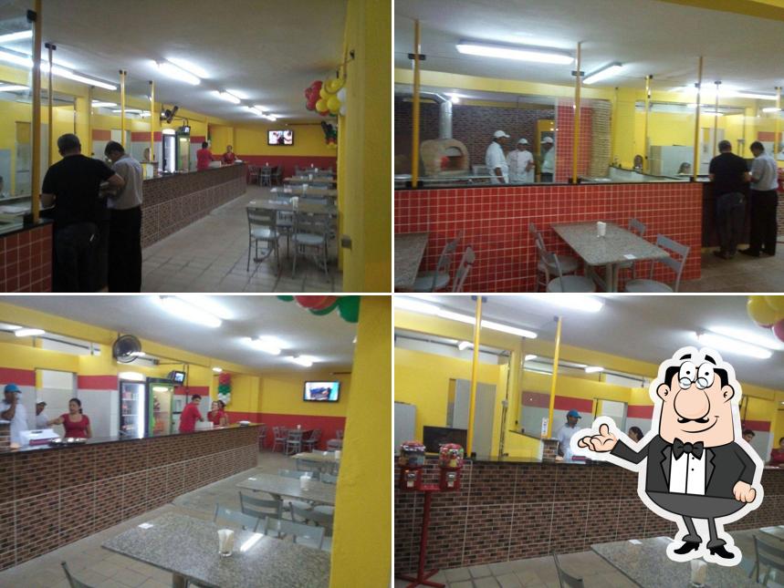 O interior do PizzaBurger