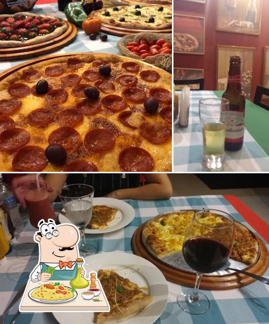 Entre diversos coisas, comida e cerveja podem ser encontrados a Fornalha Pizzaria