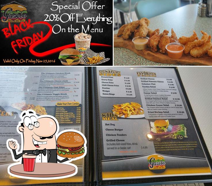 Try out a burger at Gazebo Burgers & Grill