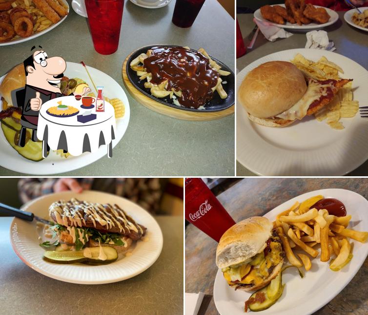 Try out a burger at Hilltop restaurant