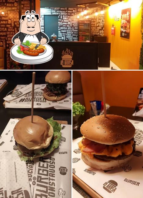 Entre diferentes coisas, comida e interior podem ser encontrados no La Brasa Burger SJP