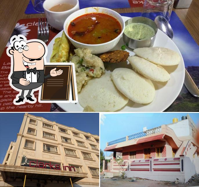 The restaurant's exterior and food