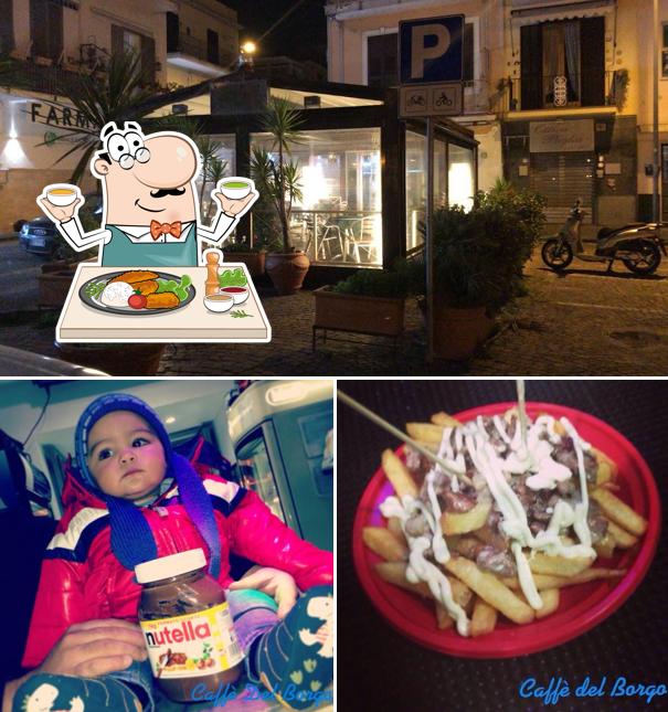 Tra le diverse cose da Caffè del Borgo si possono trovare la cibo e esterno