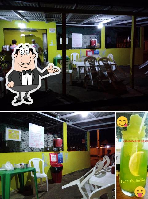 A ilustração do Doris Burguer’s interior e bebida