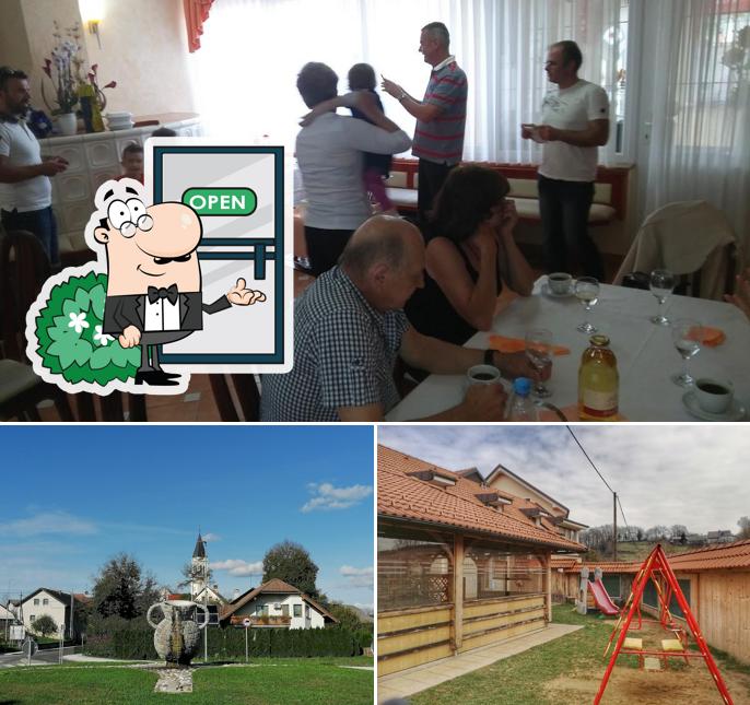 La immagine della esterno e tavolo da pranzo di Gostišče pri Dediju Stane Pirkovič s.p