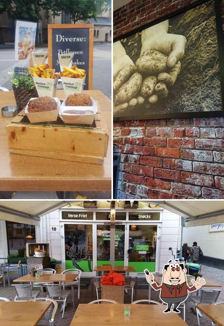 Observa las imágenes que muestran comida y interior en Swolsch Friethuys