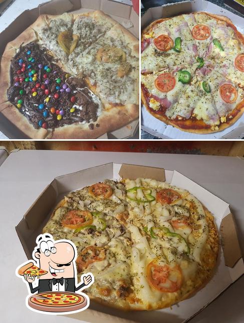 Escolha pizza no Jair burguer o rei da chapa