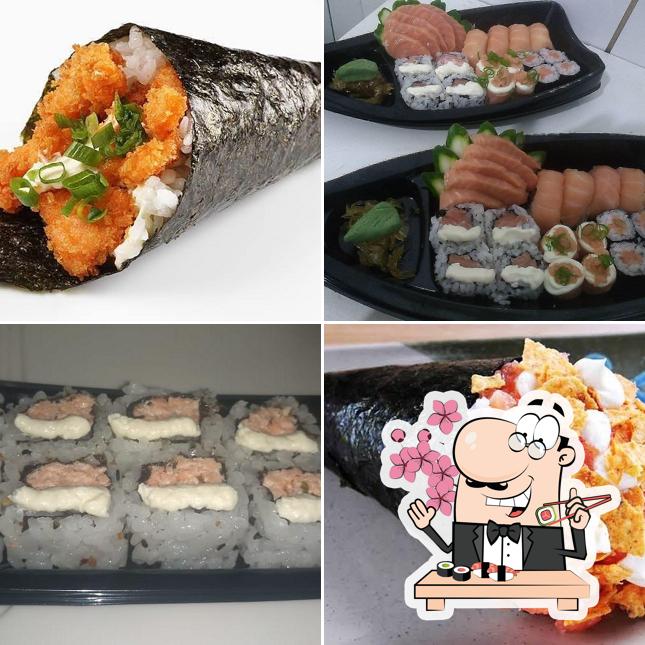 Prove diversas opções de sushi