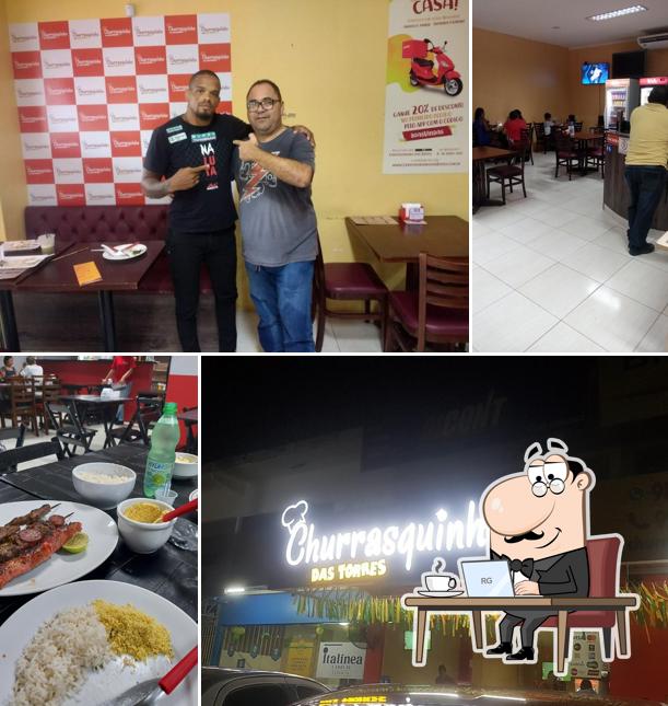 O interior do Churrasquinho das Torres