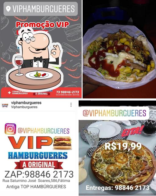 Comida em VIP Hamburgueres & Pizzas