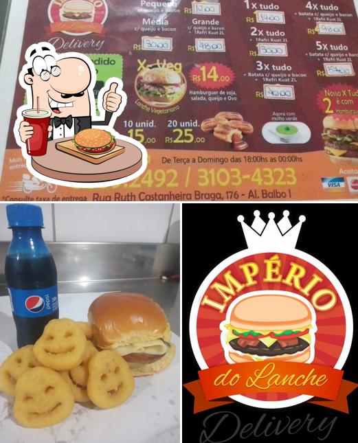 Consiga um hambúrguer no Império do Lanche