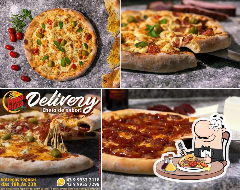 Escolha pizza no Papa Pizza Delivery