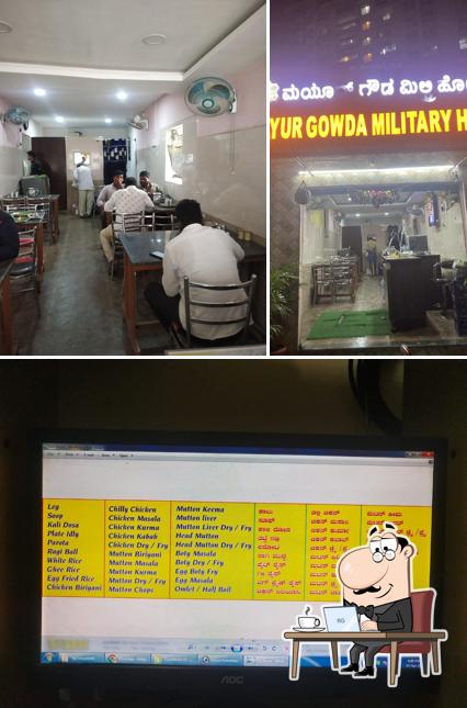 The interior of Mayur Gowda Military Hotel
