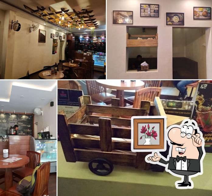 Take a seat at one of the tables at Frozen Junction