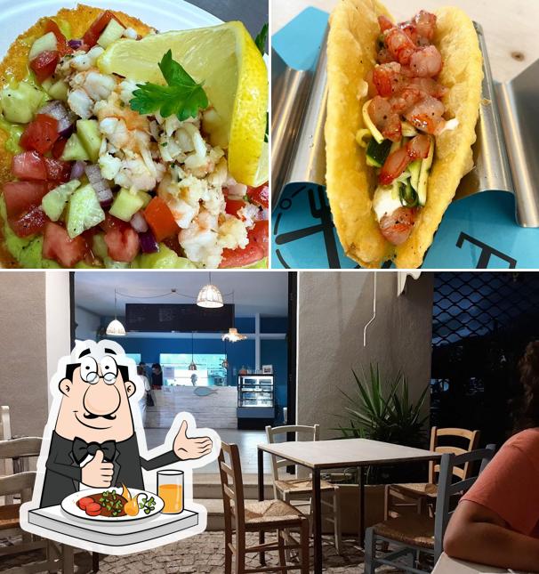 La cibo e interni del ristorante