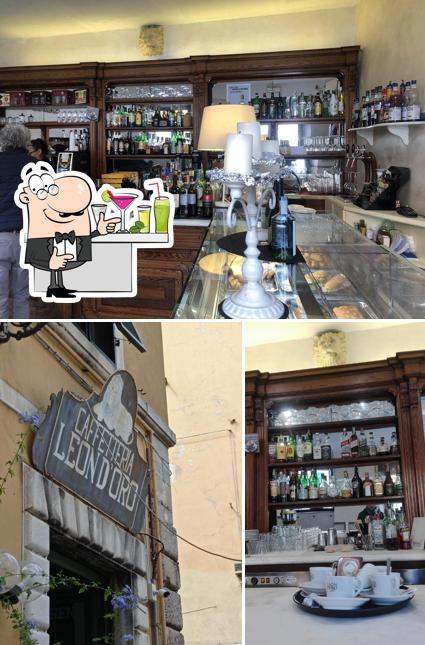 Voici la photo représentant la comptoir de bar et intérieur sur Caffetteria Leon d'Oro