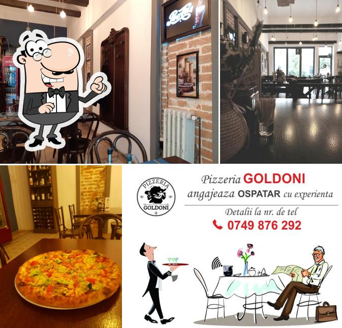 Посмотрите на внутренний интерьер "Pizzeria Goldoni"