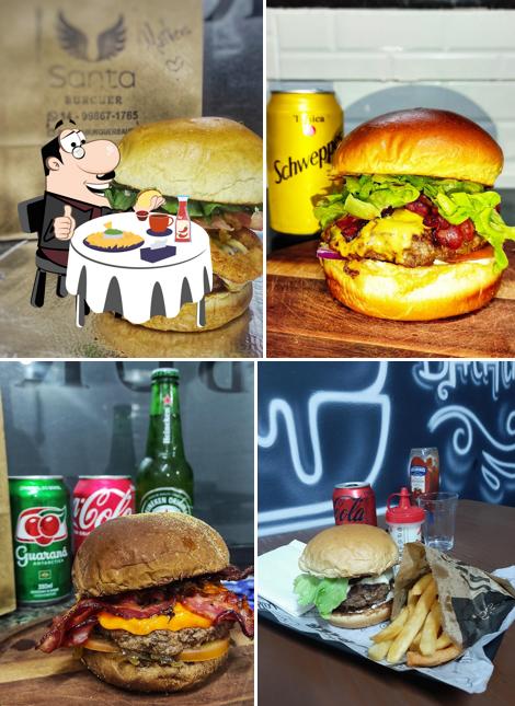 Peça um hambúrguer no Santa Food
