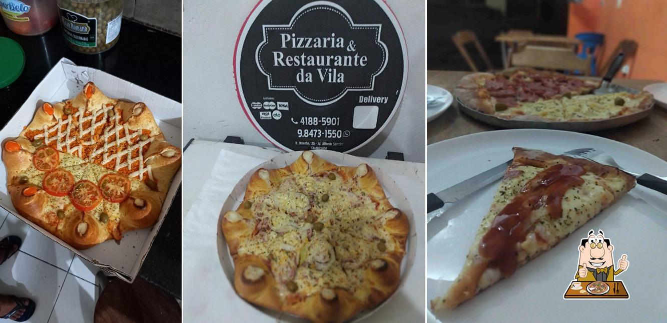 Experimente pizza no Pizzaria & Restaurante Da Vila