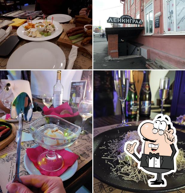 Estas son las imágenes que muestran interior y comida en Гастропаб Ленинград
