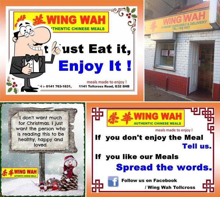 Comida rápida Wing Wah, Glasgow, Tollcross Rd Carta del restaurante y