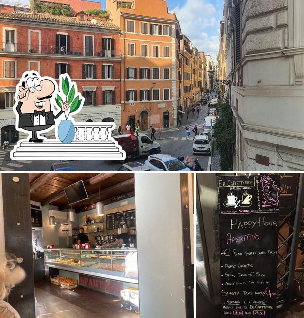 La foto di esterno e lavagna da Er Caffettiere