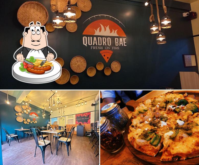 This is the photo showing food and interior at Quadro Bae - Hand tossed Sourdough Pizza