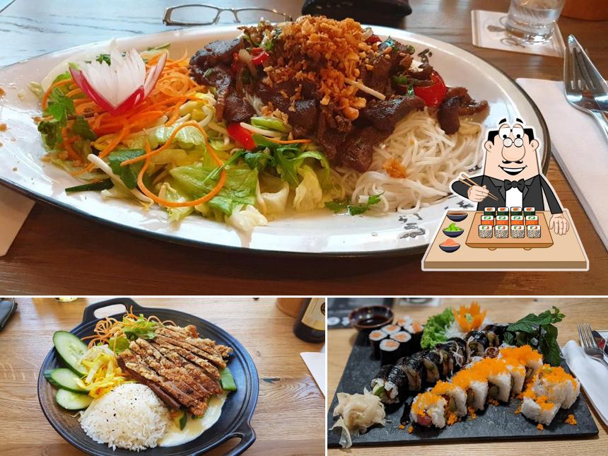 Sushi-Rollen werden von Lê & Vi Asian Cuisine angeboten