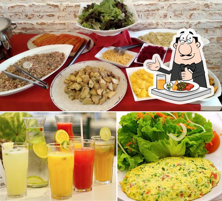 Esta é a ilustração mostrando comida e bebida no Bendita Vó