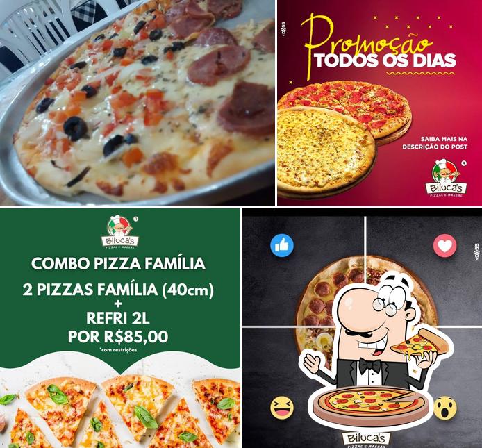 Consiga pizza no Biluca's - Vila da Penha