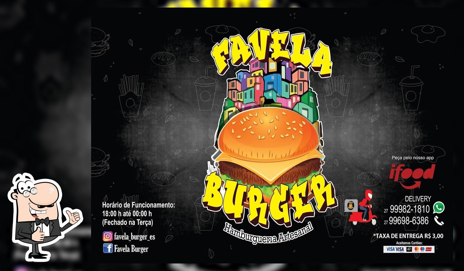 A publicidade mostra informações sobre o Favela Burger